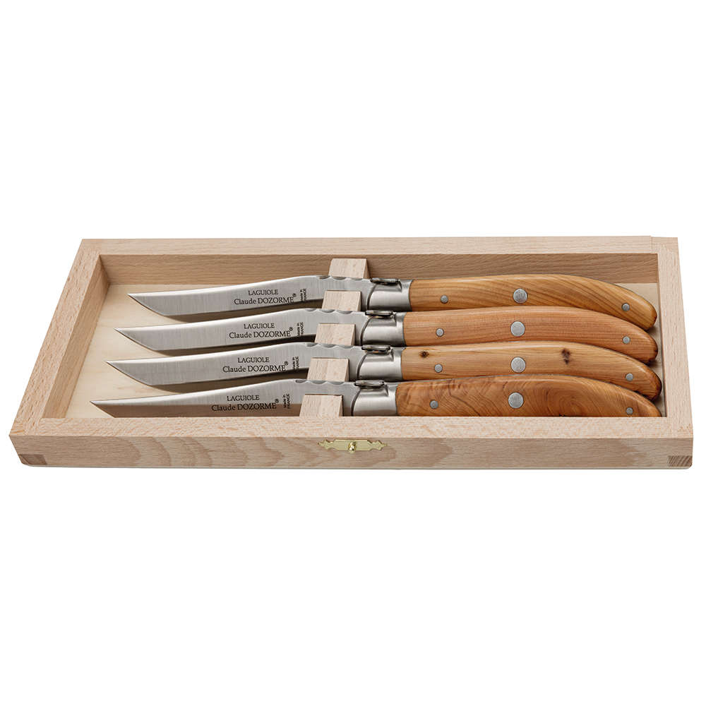 Laguiole Steak- und Tafelmesser, Wacholder, Satz, 4-teilig