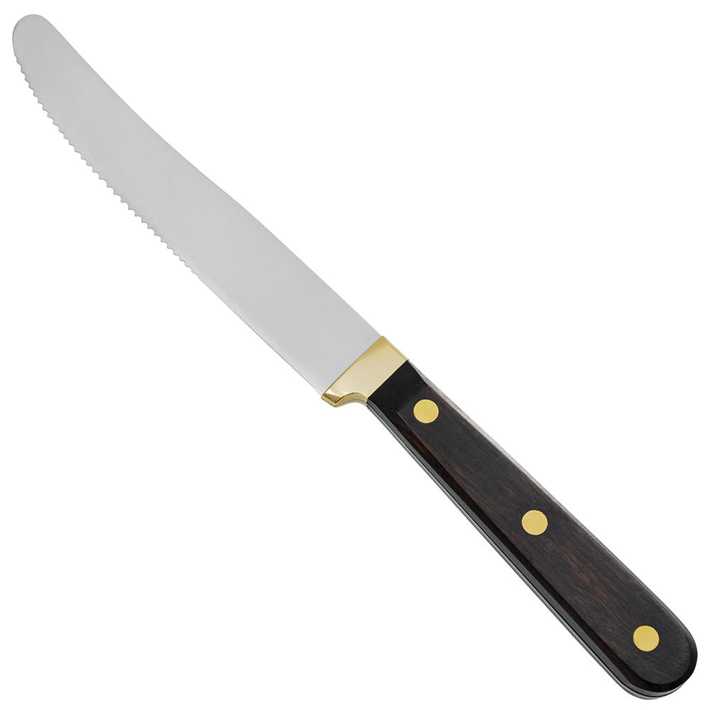 Brotzeitbesteck »Ebenholz«, Buckels mit Wellenschliff
