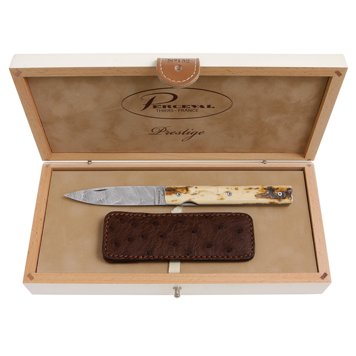 Le Francais Folding Knife Damask, Mammoth Tusk