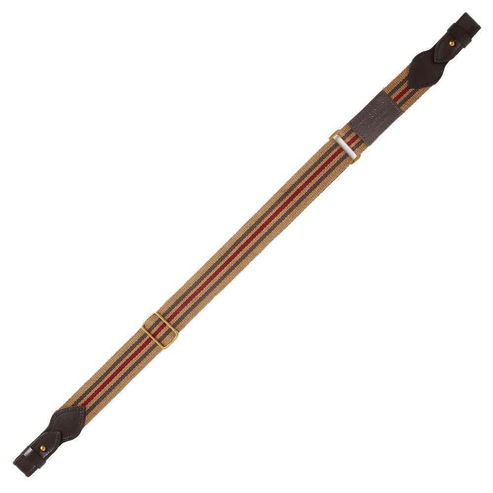 Bretelle de carabine Purdey, toile/cuir, marron