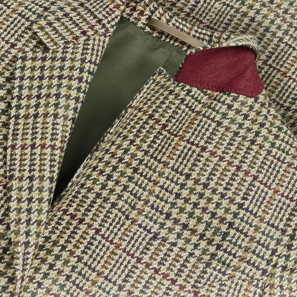 Damenblazer Glencheck, beige/olive