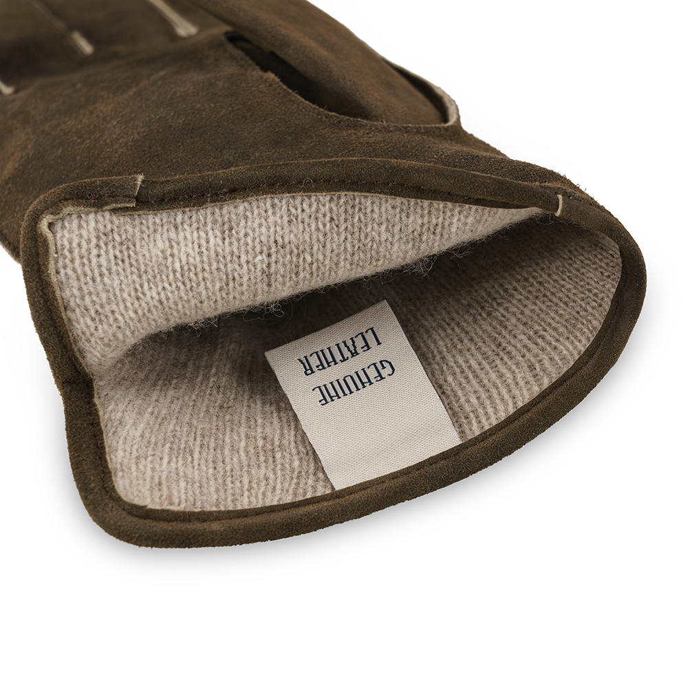Herren Handschuhe RENO, Ziegenvelours, Kaschmirfutter