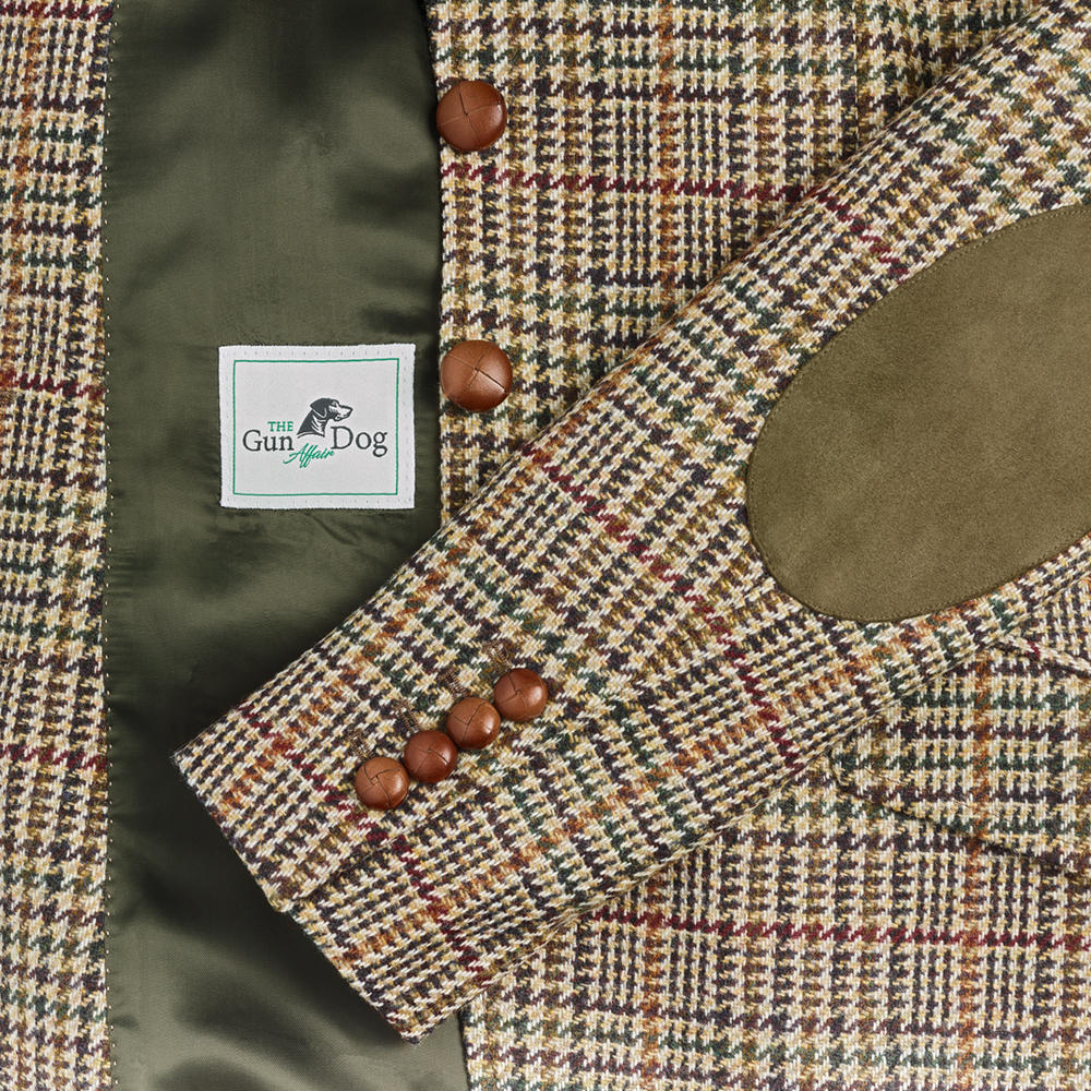 Damenblazer Glencheck, beige/olive
