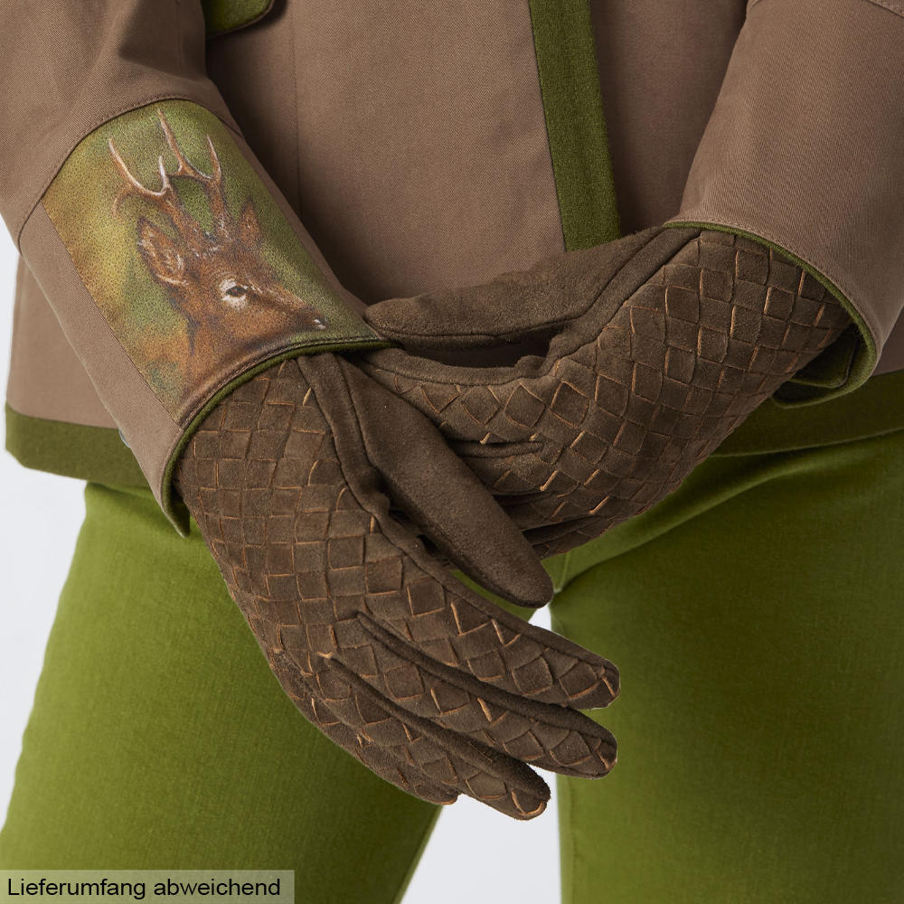 Damen Handschuhe BRENTA, Ziegenvelours, Seidenfutter