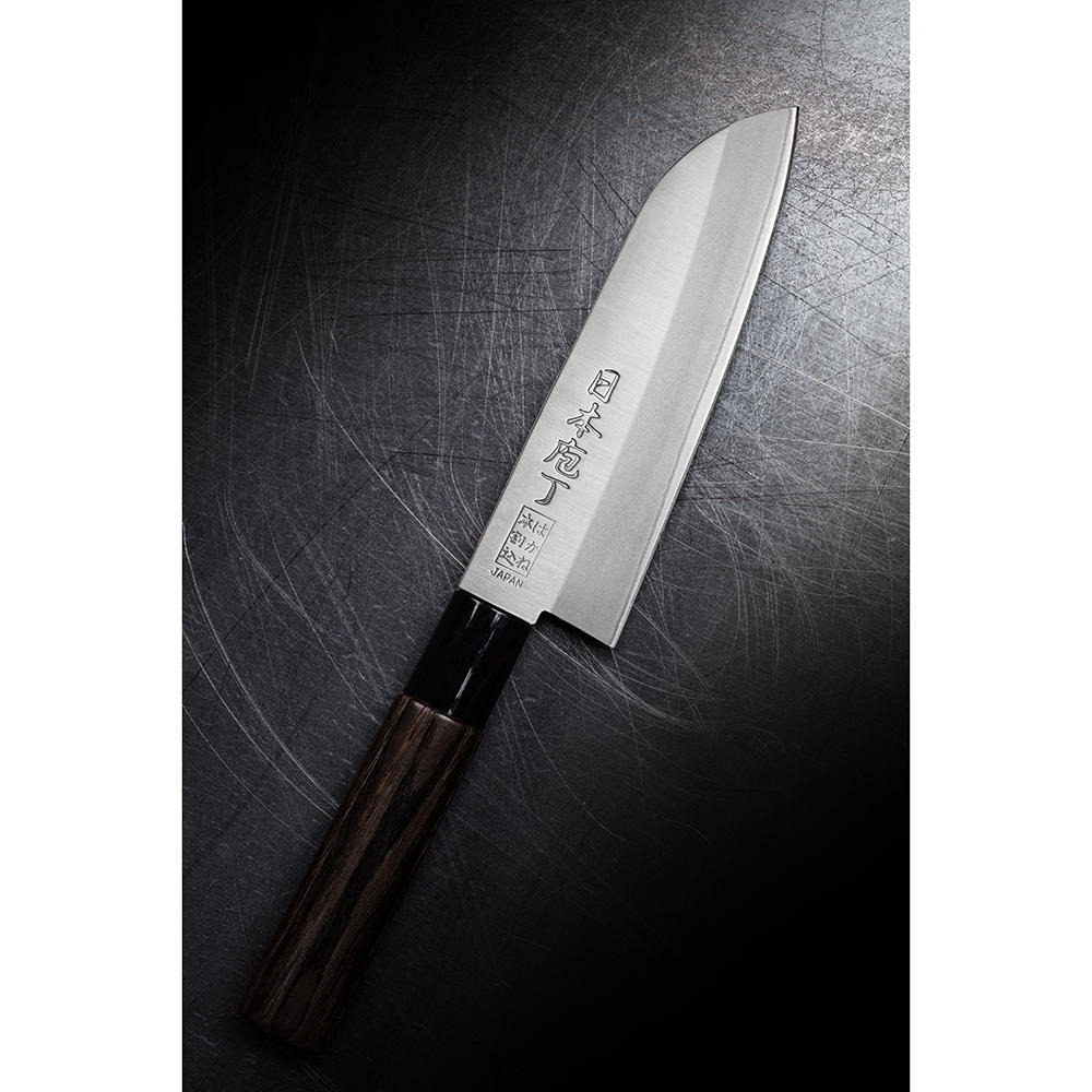 Saku Hocho, with Wooden Sheath, Santoku (All-purpose Knife)