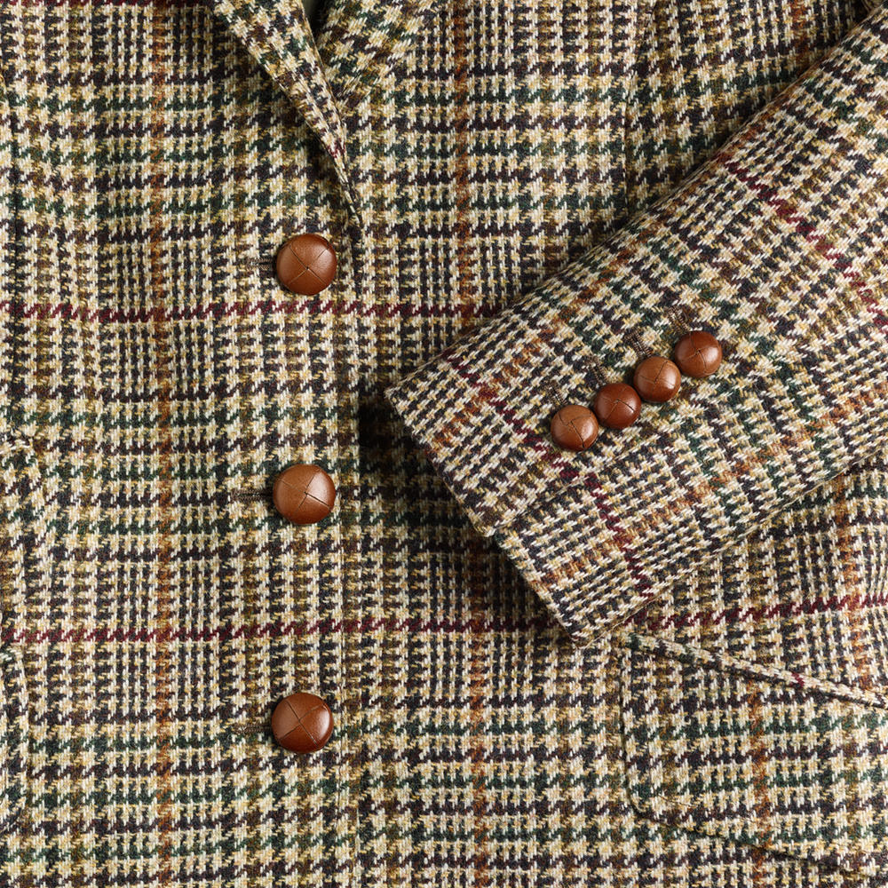 Damenblazer Glencheck, beige/olive
