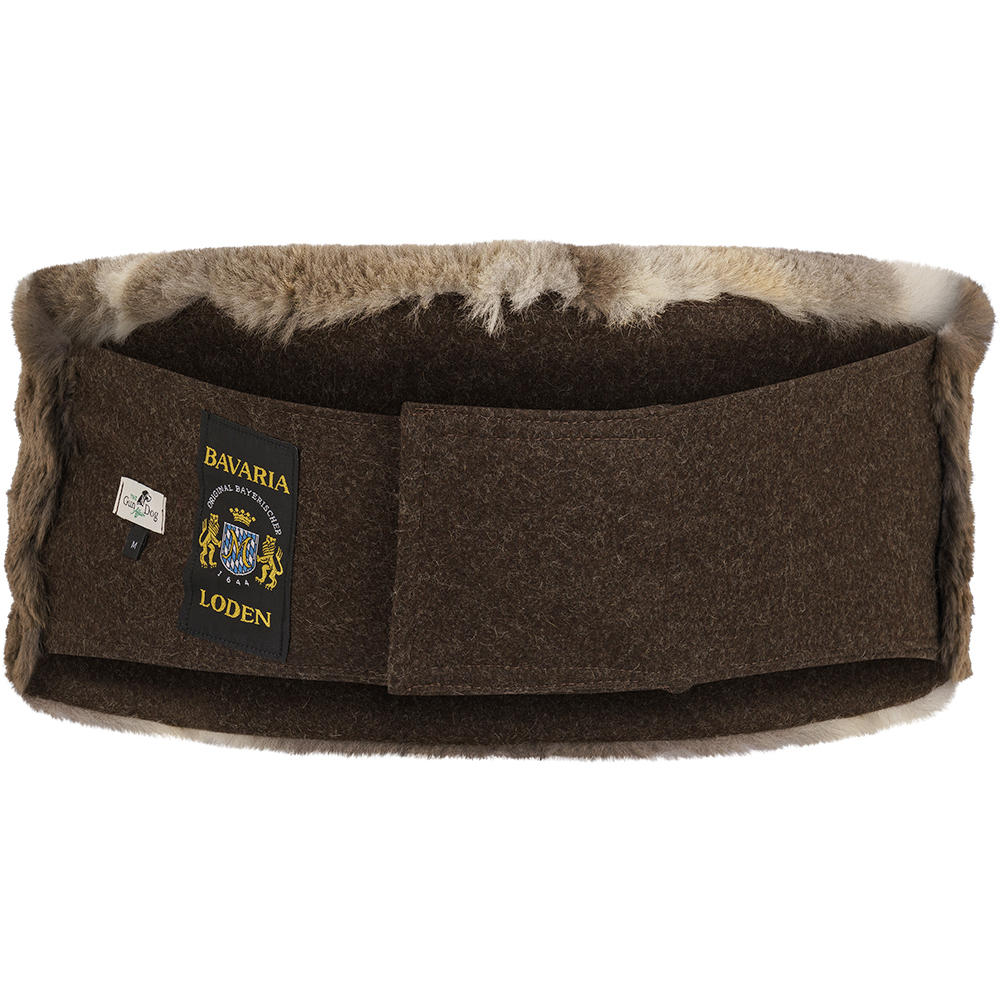 Ceinture lombaire en fourrure de renard roux et loden