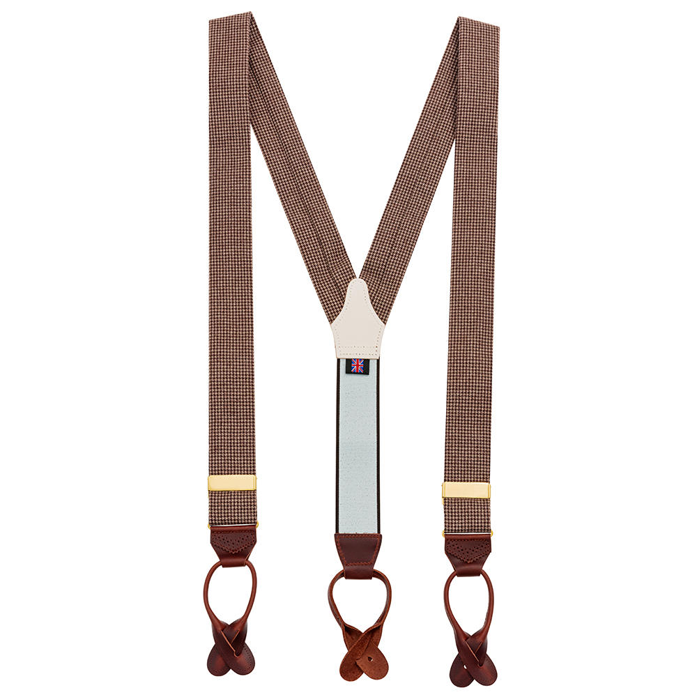 Hosenträger Wolle, braun/beige