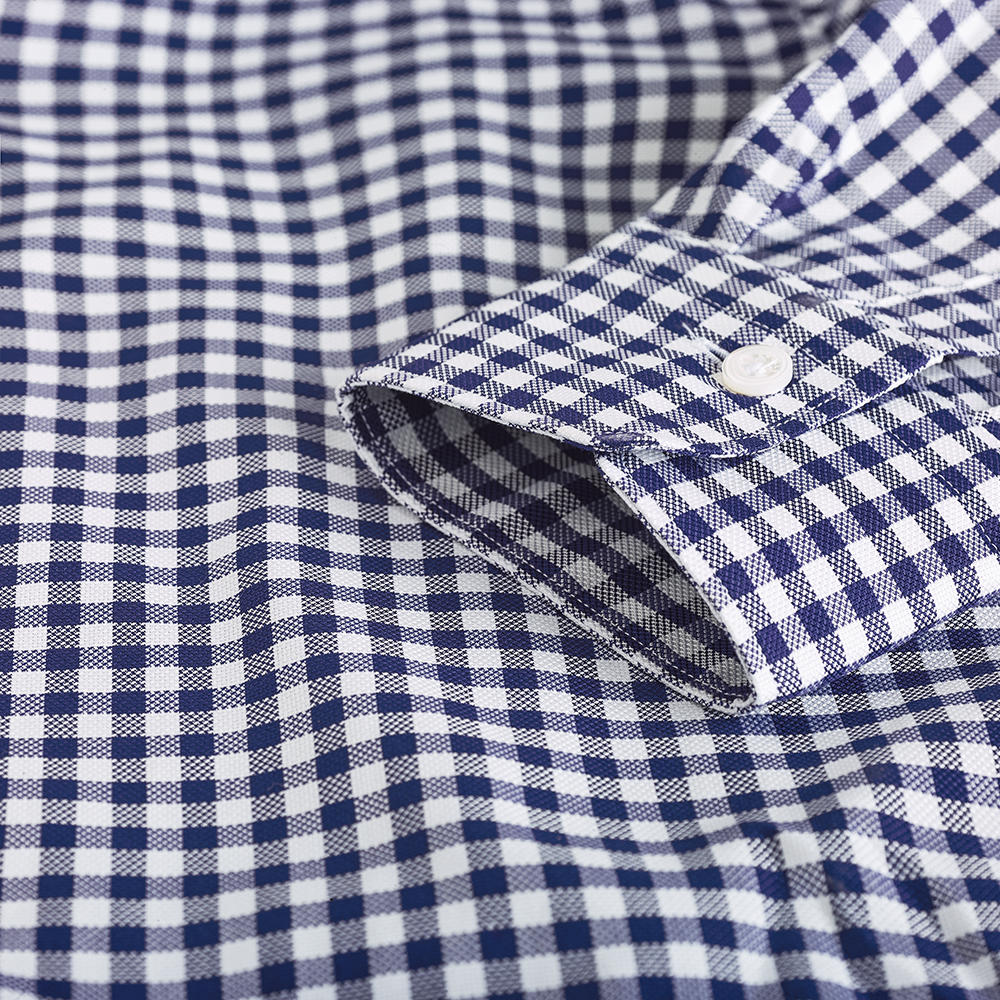 Damenbluse Gingham, blau-weiß