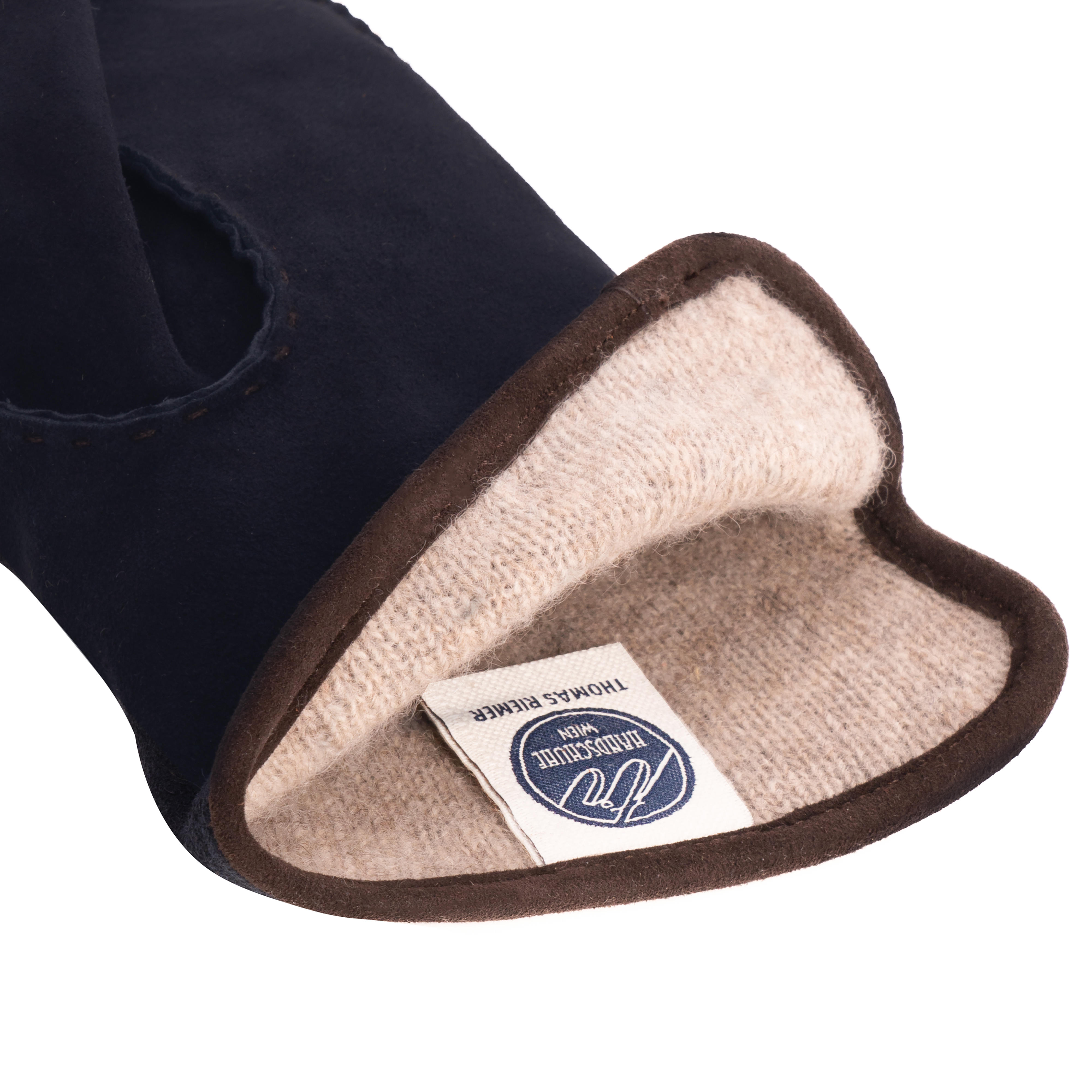Damen Handschuhe KEMI, Rentiervelours, Kaschmirfutter