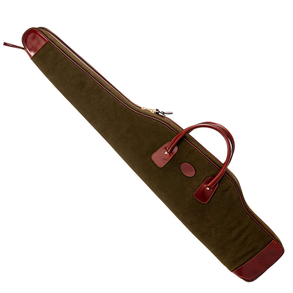 Fourreau pour fusil Rey Pavón, toile de laine/ cuir nappa, vert