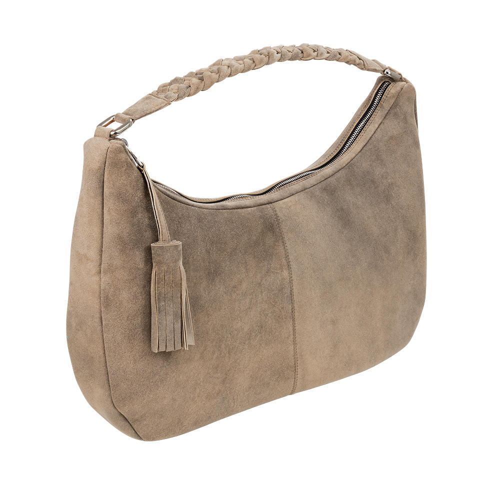 Ladies' Handbag, Goat Suede, Sand