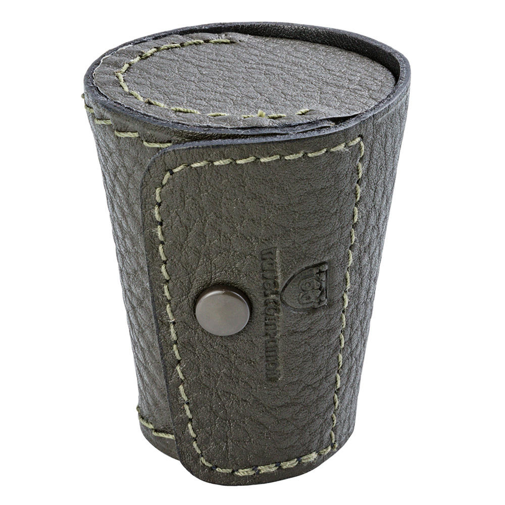 BEIER Stainless Steel Schnapps Cup Set in Leather Case, Olive