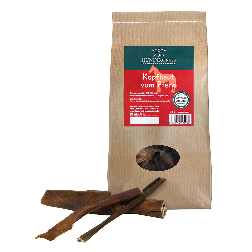 »Hundegenuss« Horse Scalp Dog Snack, 500 g