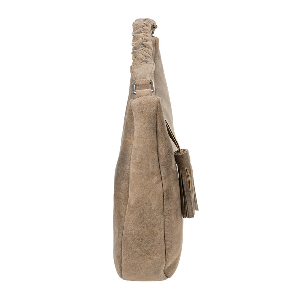 Ladies' Handbag, Goat Suede, Sand