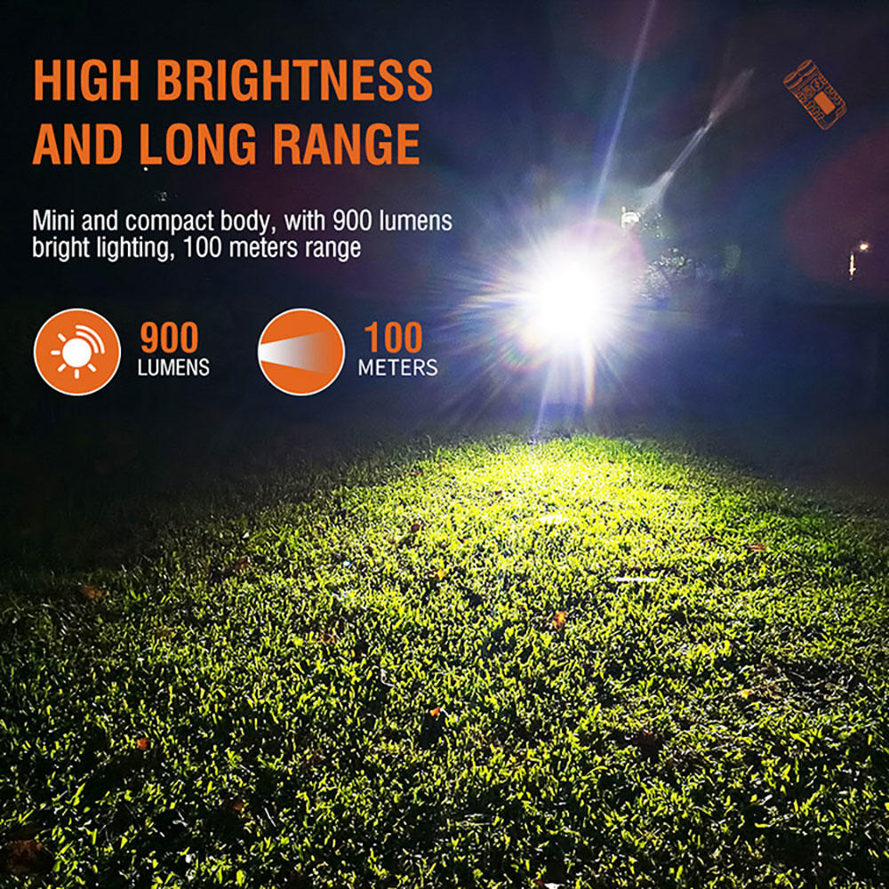 SPERAS V3 Mini-Taschenlampe mit doppelter Lichtquelle, LED, 900 lm