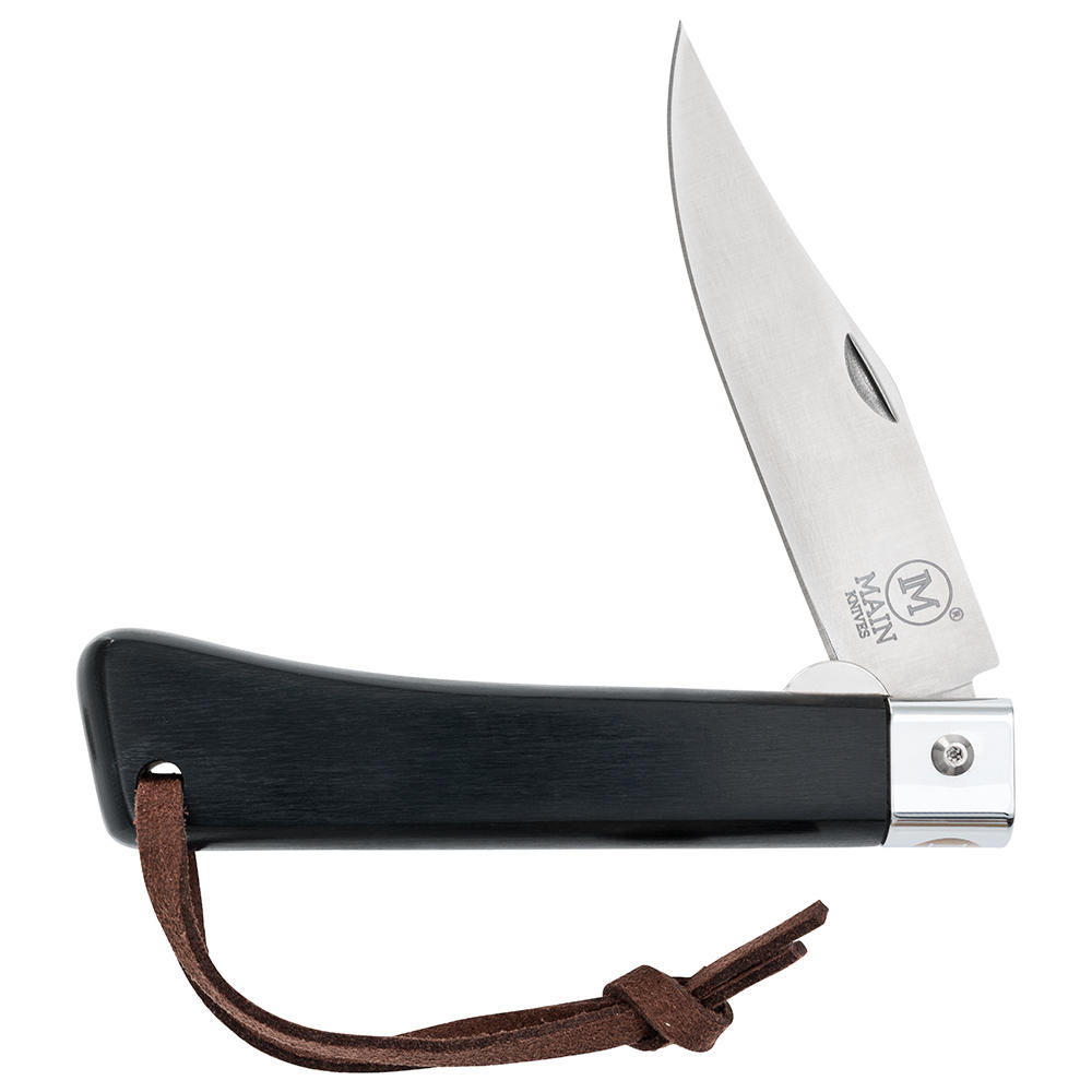 MAIN »Workers Line« Folding Knife, Clip Point, Black Pakka Wood