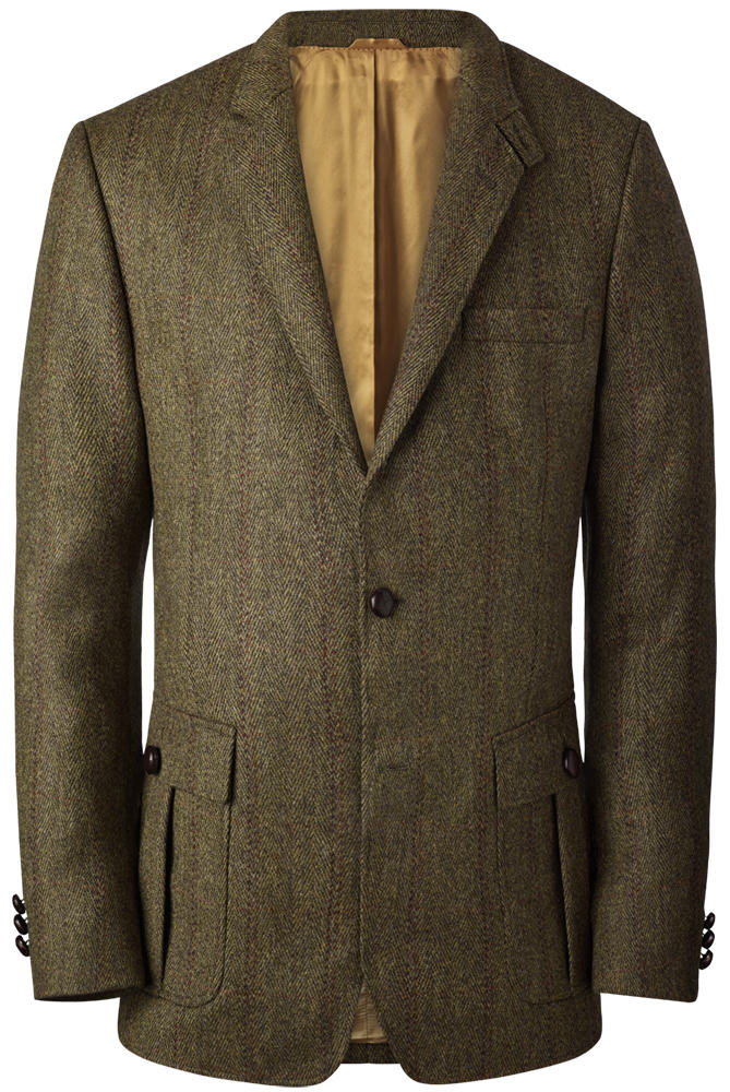 Herren Tweed-Jagdsakko, grün