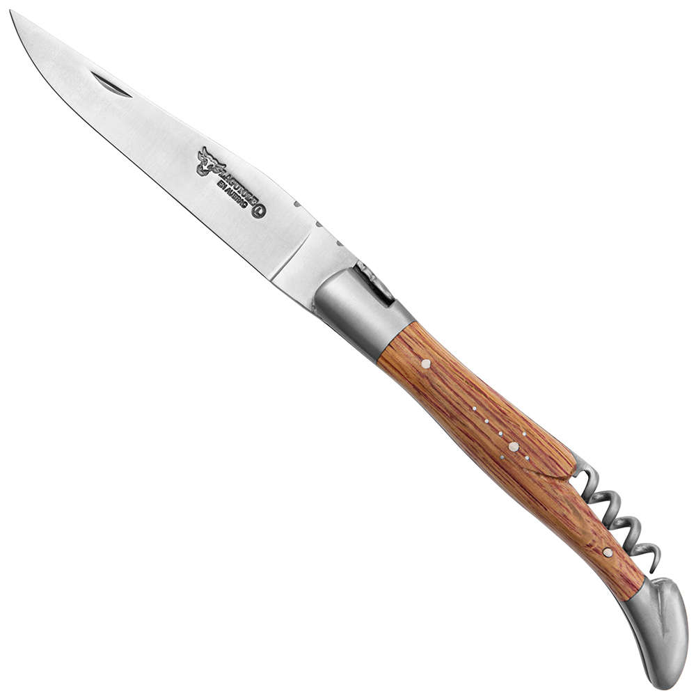 Laguiole Klappmesser mit Korkenzieher, Fasseiche