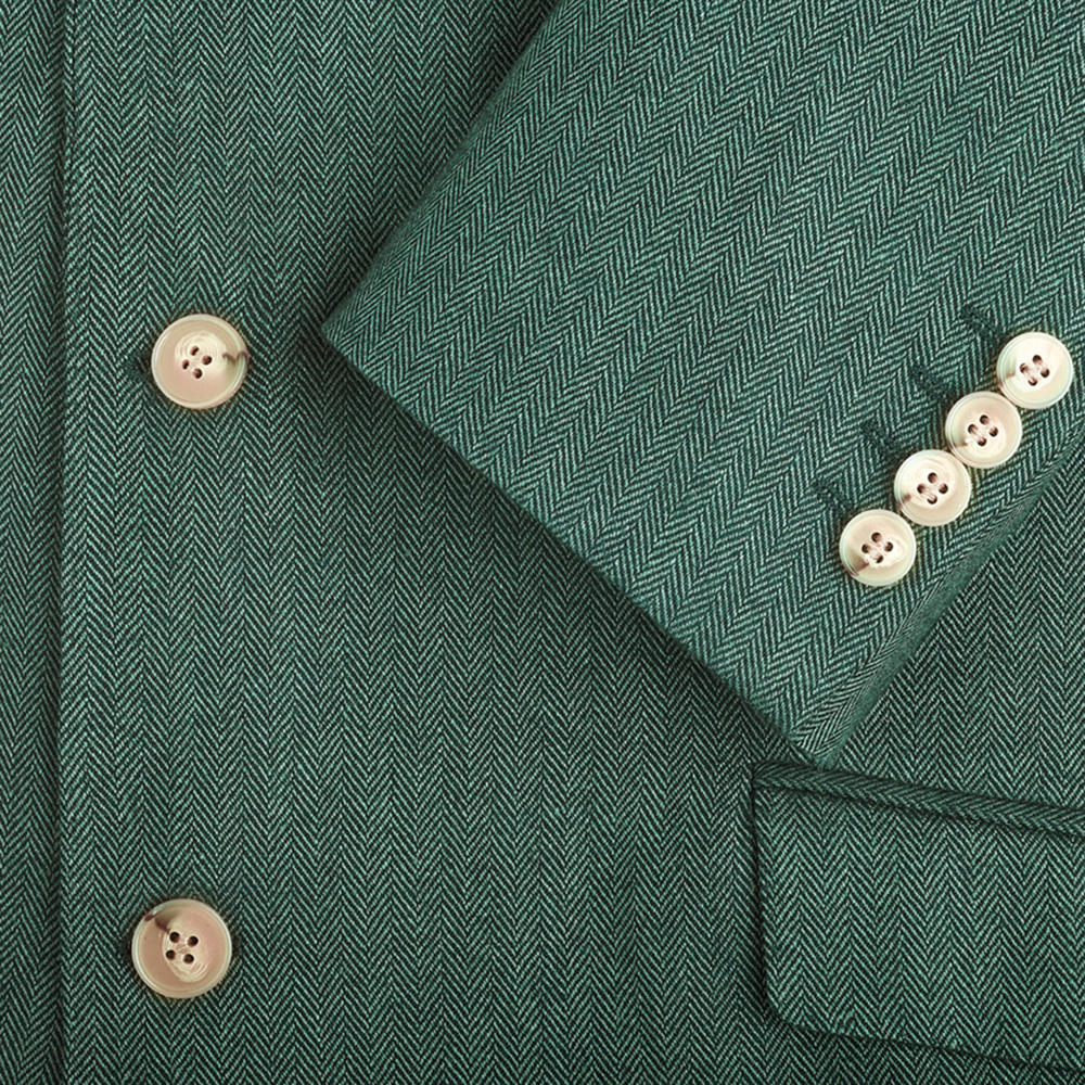 Herren Tweed-Sakko, Fischgrat, dunkelgrün