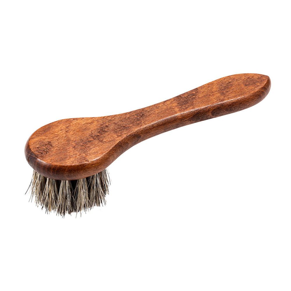 Brosse pour application de crème, ronde, crin de cheval clair