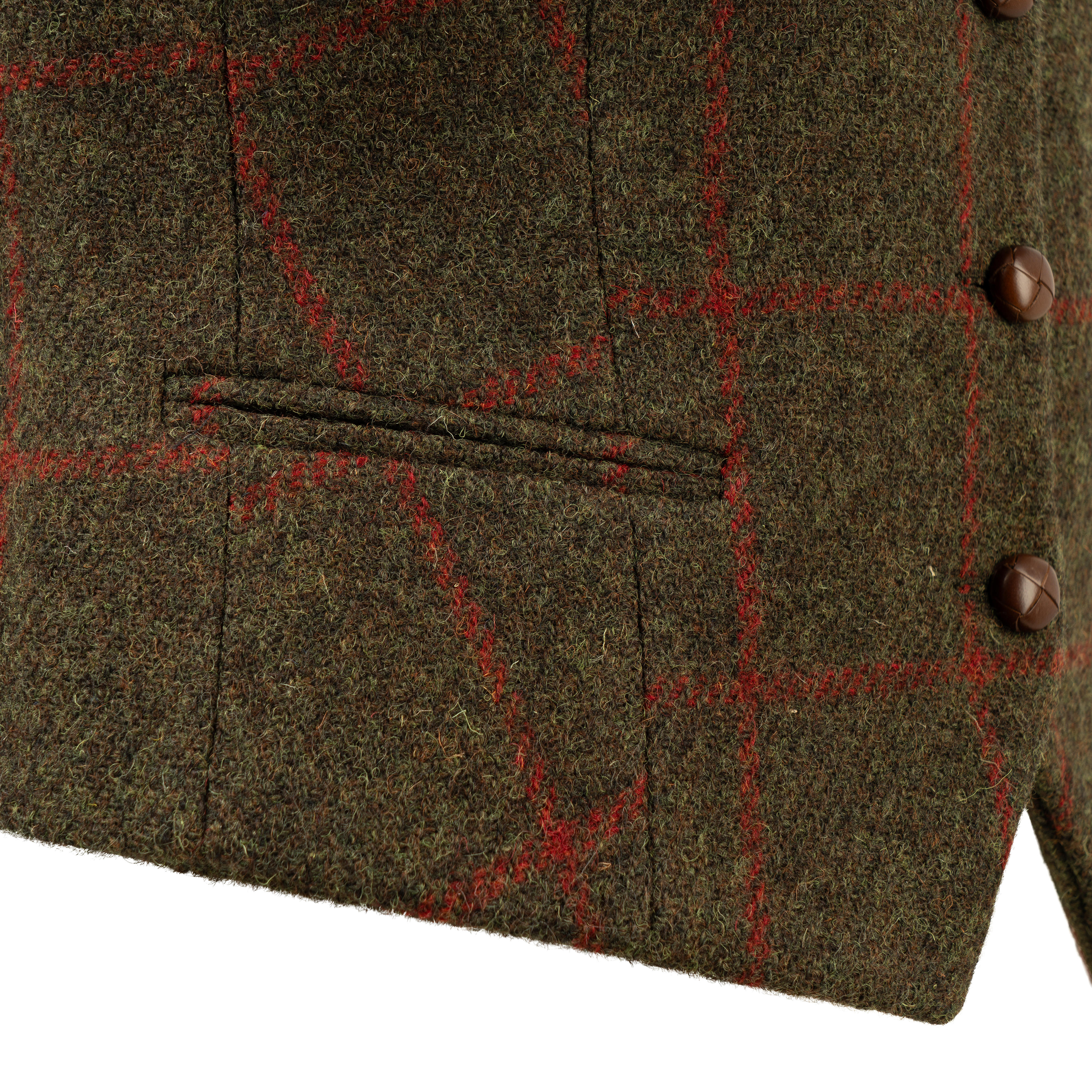 Gilet en tweed pour femme » Eve «, vert/rouge