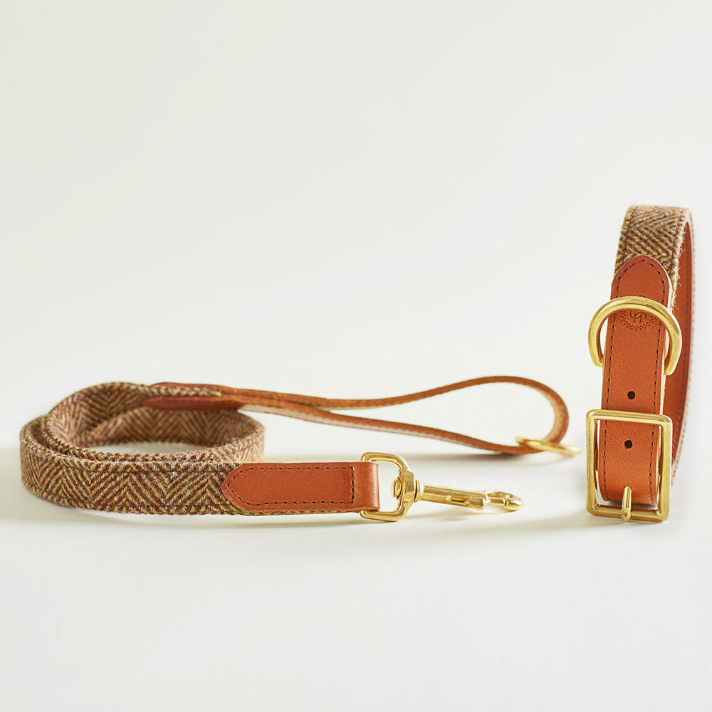 Helen Wells Hundehalsband »Tweed Classic«, beech, M+ 