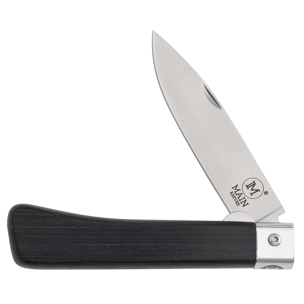 MAIN »Workers Line« Folding Knife, Drop Point, Black Pakka Wood