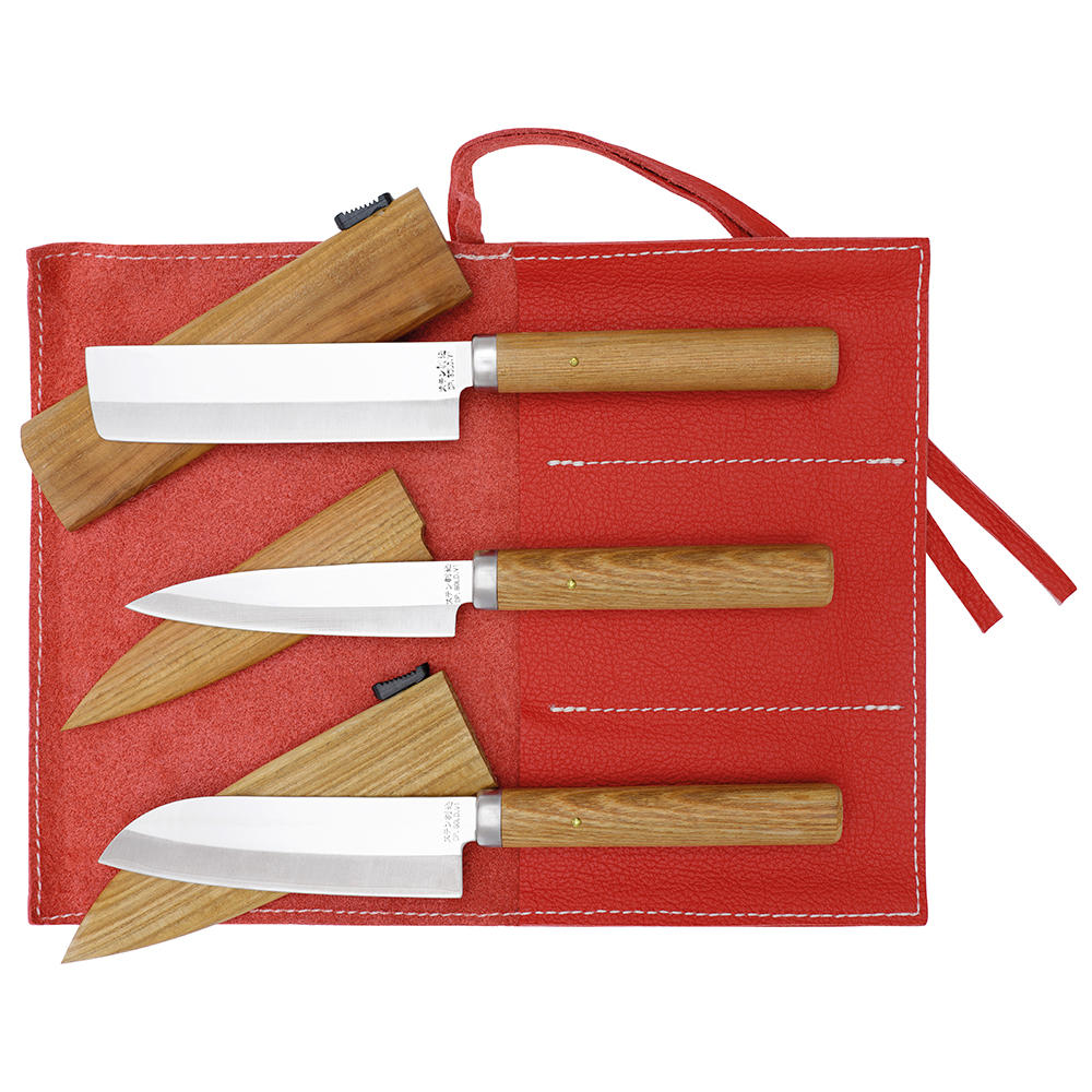 Couteau compact avec fourreau, jeu, 3 pièces