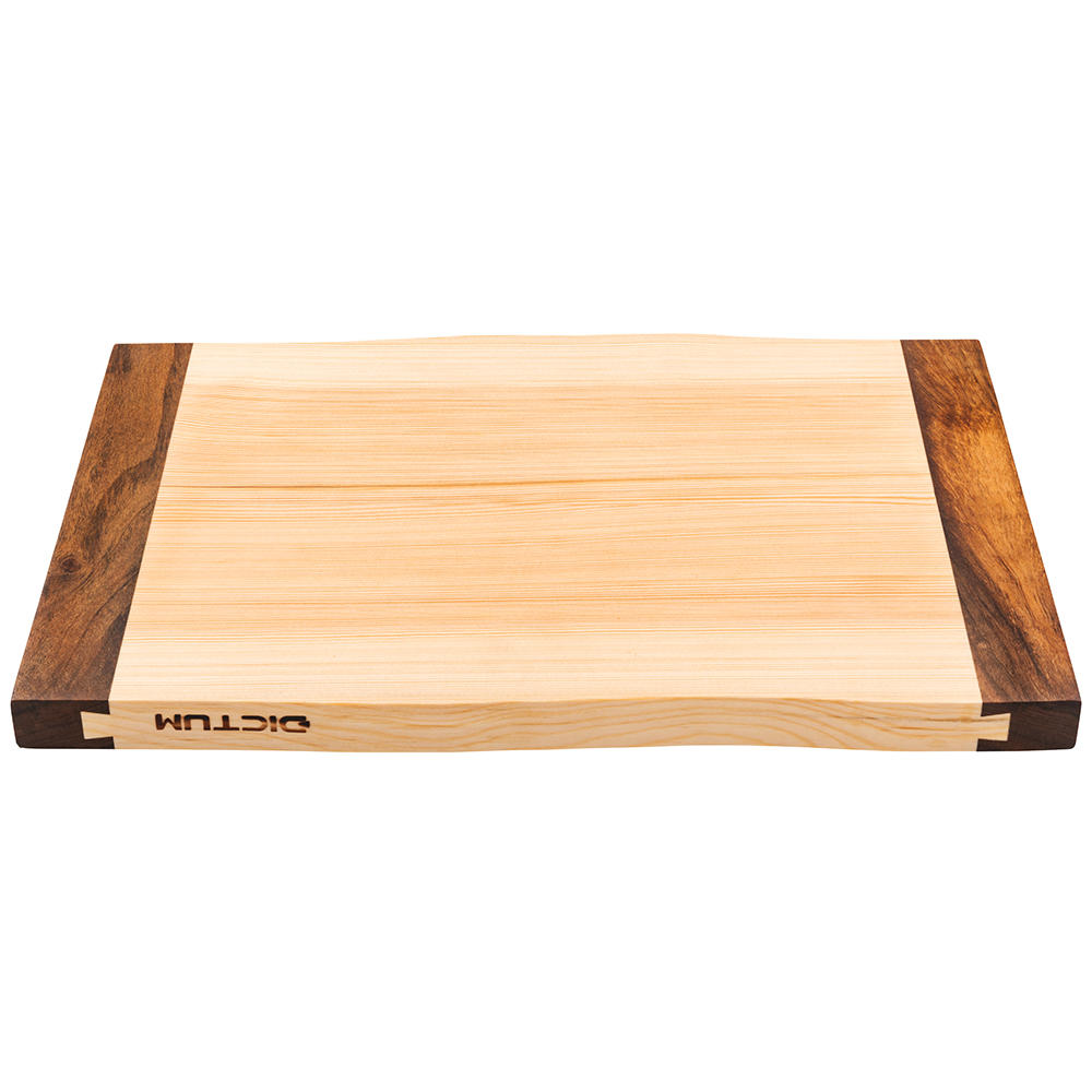 Planche à découper DICTUM® Wavy Edge, pin / bois de noyer
