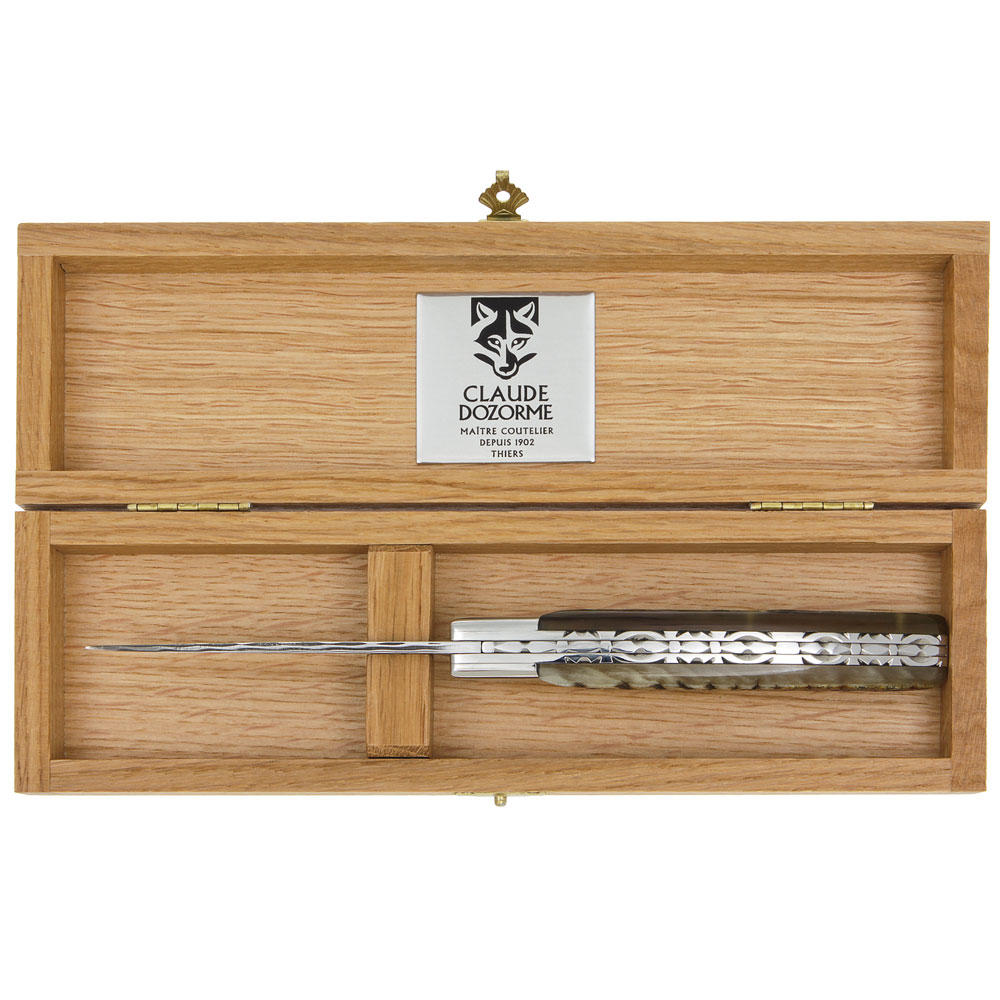 Le Thiers® RLT Klappmesser Damast, Widderhorn